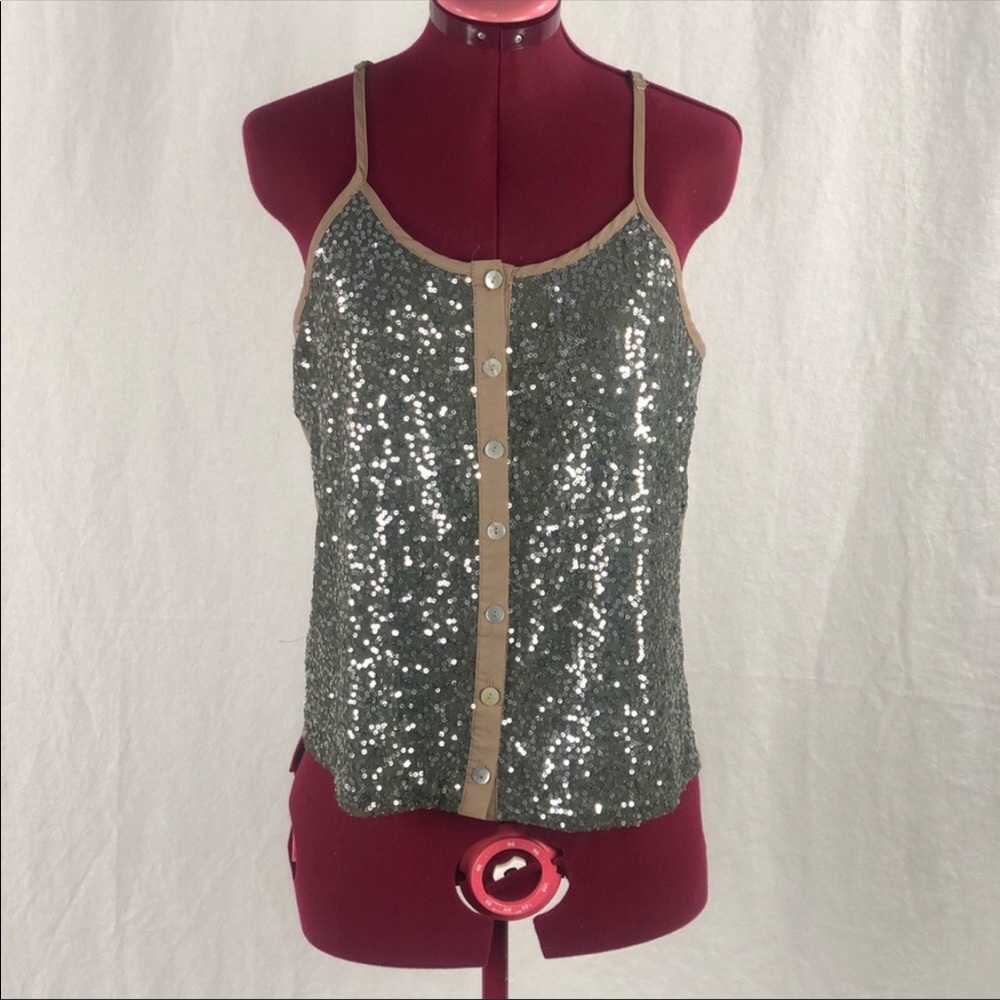 🛍3/$30 DAYTRIP Sequin tank with adjustable straps